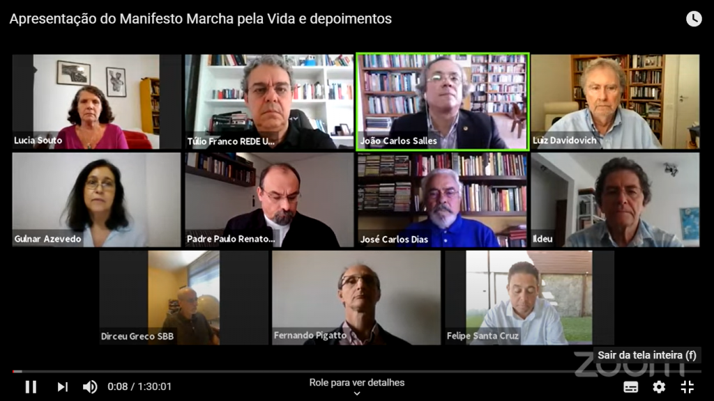 Representantes das instituições que compõem a #FrentePelaVida durante #MarchaPelaVida